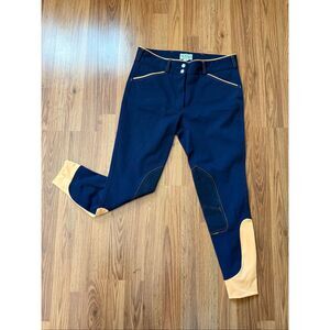 Dover Saddlery Women's Wellesley Knee-Patch Breeches Riding Pants Blue Size 30